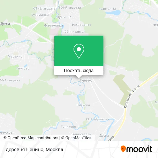 Карта деревня Пенино