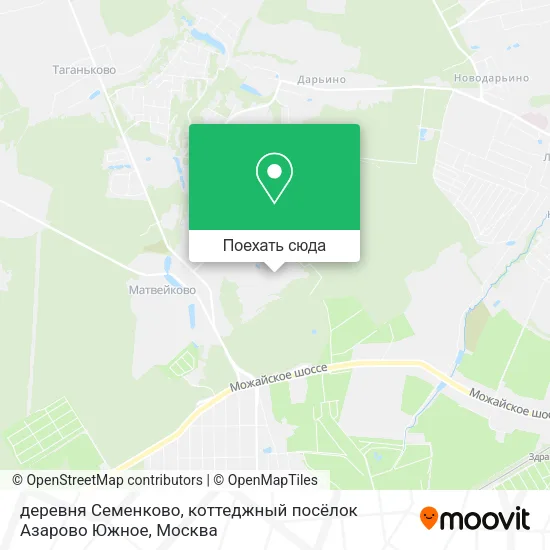 Карта деревня Семенково, коттеджный посёлок Азарово Южное