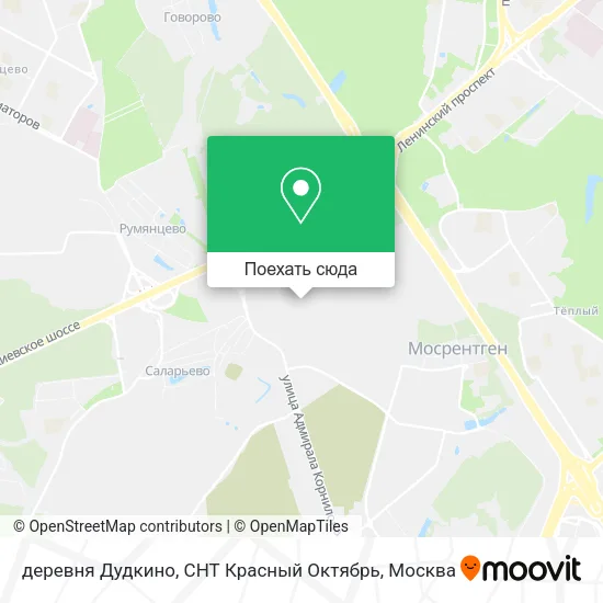 Карта деревня Дудкино, СНТ Красный Октябрь