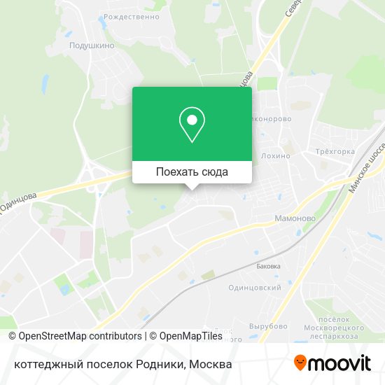 Карта коттеджный поселок Родники