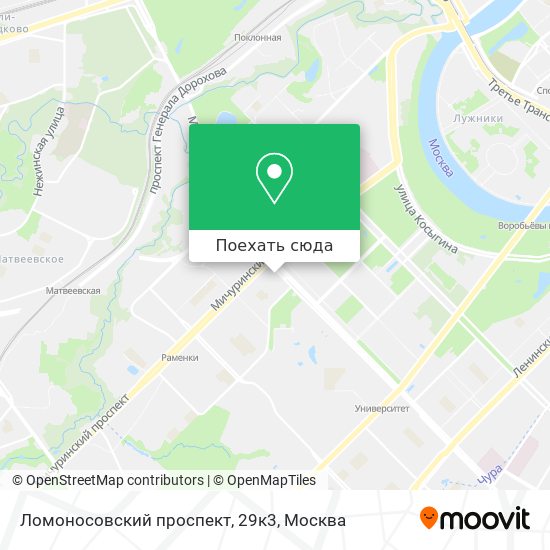 Карта Ломоносовский проспект, 29к3