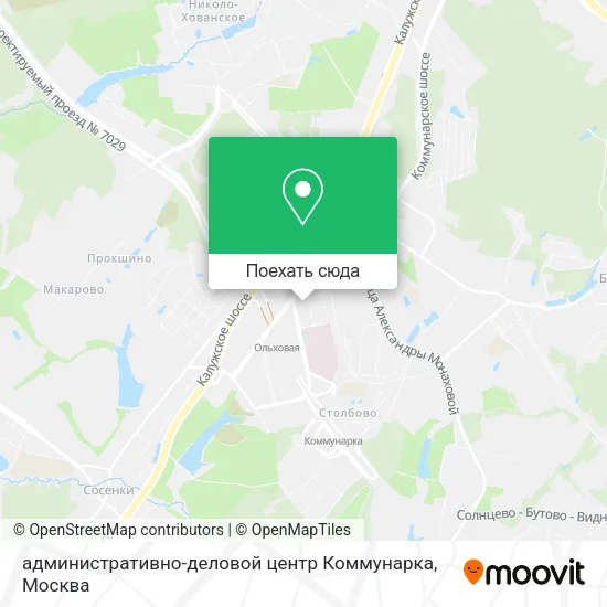 Карта административно-деловой центр Коммунарка