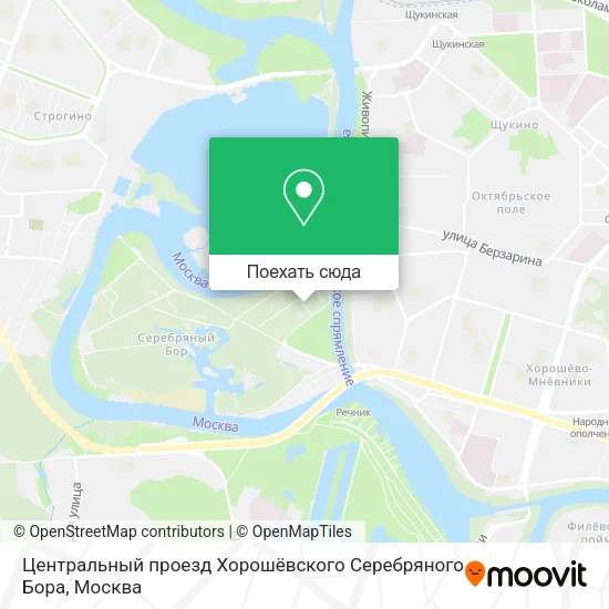Карта Центральный проезд Хорошёвского Серебряного Бора