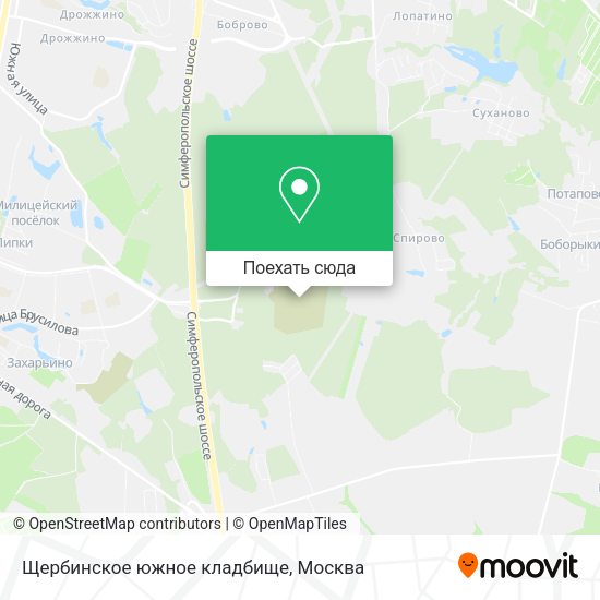 Карта Щербинское южное кладбище