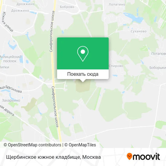 Карта Щербинское южное кладбище