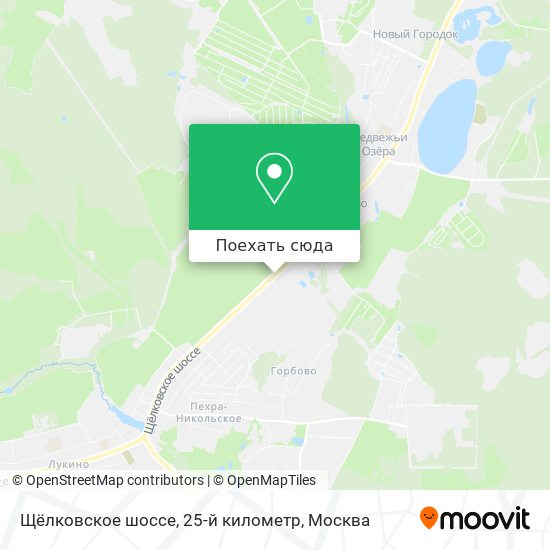 Карта Щёлковское шоссе, 25-й километр