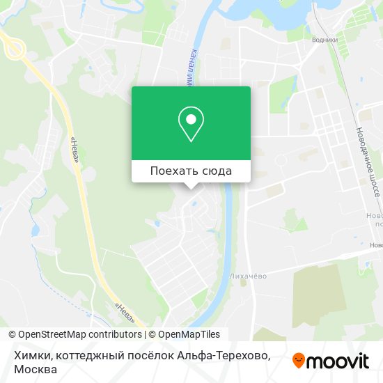 Карта Химки, коттеджный посёлок Альфа-Терехово