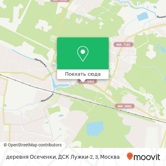 Карта деревня Осеченки, ДСК Лужки-2, 3