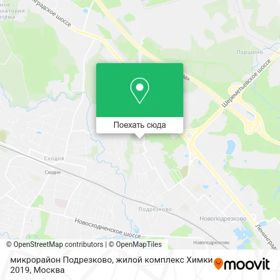 Карта микрорайон Подрезково, жилой комплекс Химки 2019