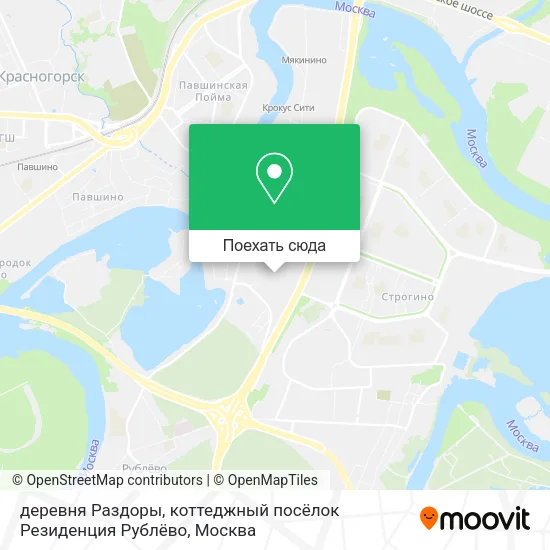 Карта деревня Раздоры, коттеджный посёлок Резиденция Рублёво