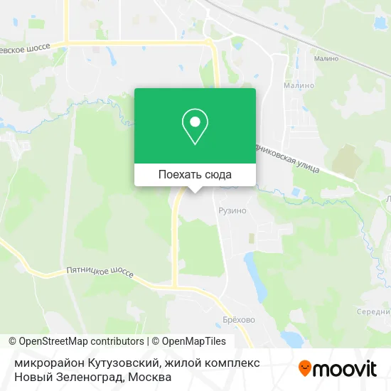 Карта микрорайон Кутузовский, жилой комплекс Новый Зеленоград