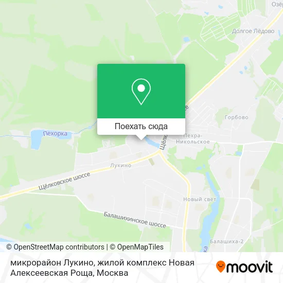Карта микрорайон Лукино, жилой комплекс Новая Алексеевская Роща