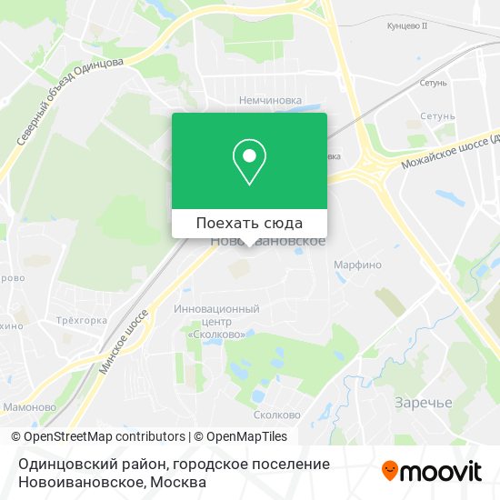 Карта Одинцовский район, городское поселение Новоивановское