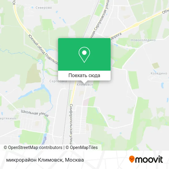 Карта микрорайон Климовск