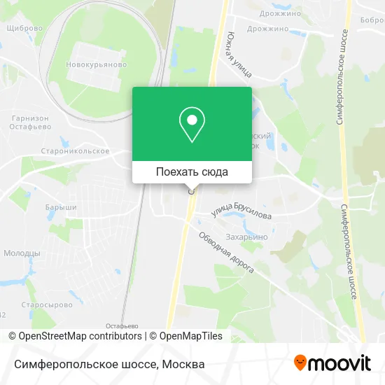 Карта Симферопольское шоссе