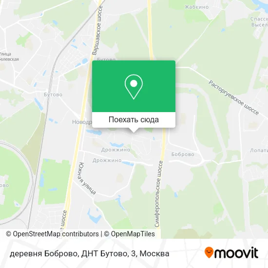 Карта деревня Боброво, ДНТ Бутово, 3