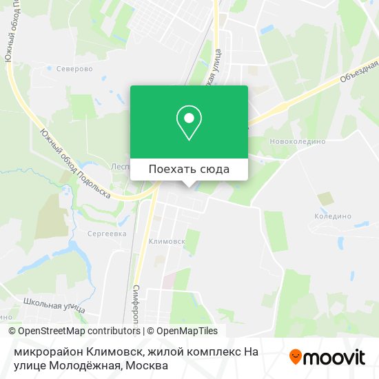 Карта микрорайон Климовск, жилой комплекс На улице Молодёжная