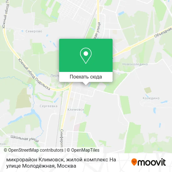 Карта микрорайон Климовск, жилой комплекс На улице Молодёжная