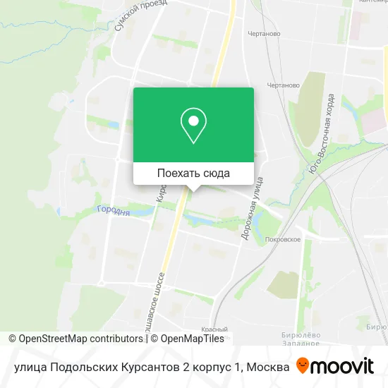 Карта улица Подольских Курсантов 2 корпус 1