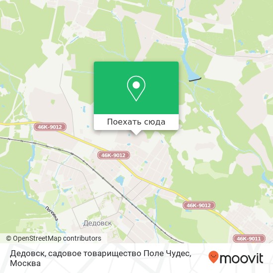 Карта Дедовск, садовое товарищество Поле Чудес