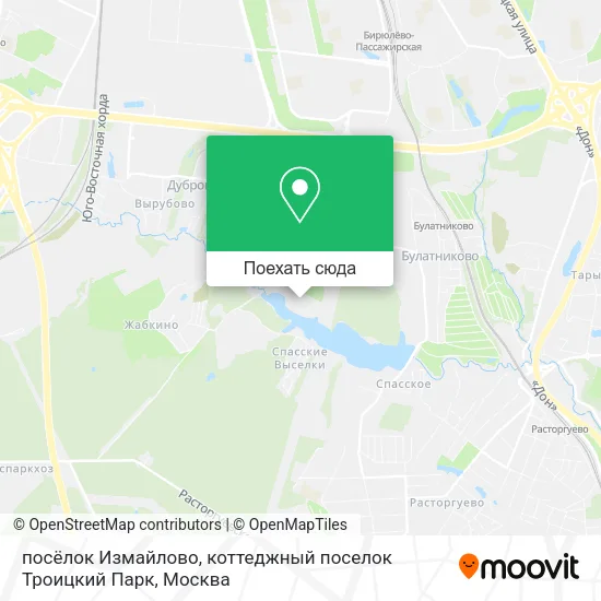 Карта посёлок Измайлово, коттеджный поселок Троицкий Парк