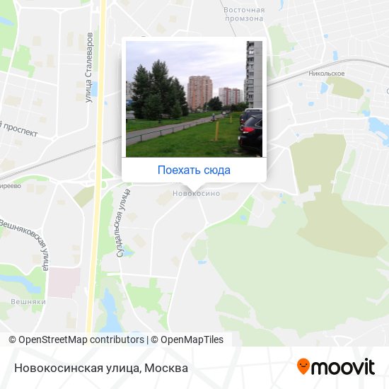 Карта Новокосинская улица