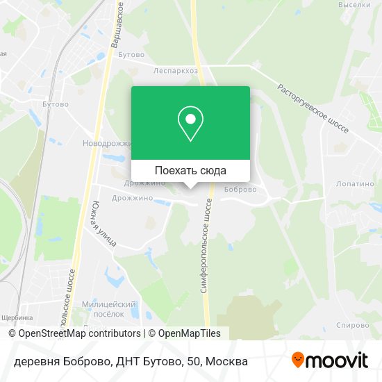 Карта деревня Боброво, ДНТ Бутово, 50
