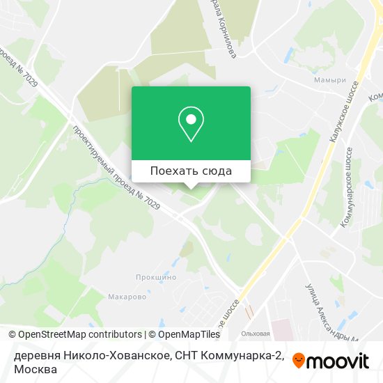 Карта деревня Николо-Хованское, СНТ Коммунарка-2