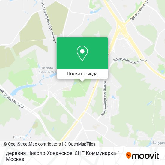 Карта деревня Николо-Хованское, СНТ Коммунарка-1