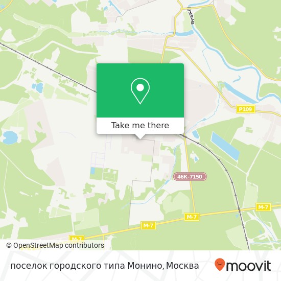 Карта поселок городского типа Монино