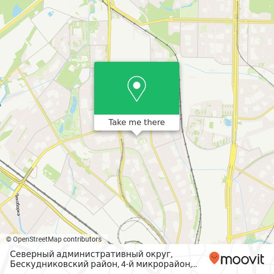 Карта Северный административный округ, Бескудниковский район, 4-й микрорайон