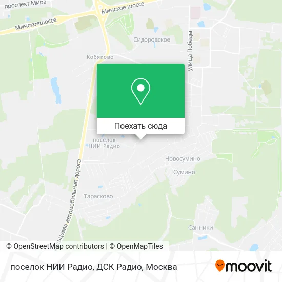 Карта поселок НИИ Радио, ДСК Радио