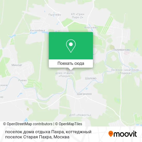 Карта поселок дома отдыха Пахра, коттеджный поселок Старая Пахра