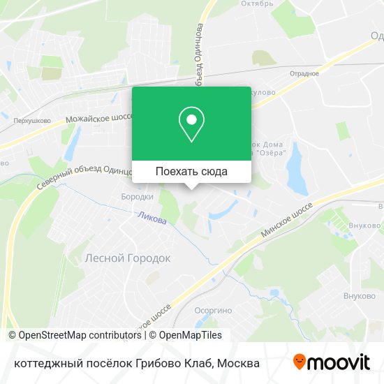 Карта коттеджный посёлок Грибово Клаб
