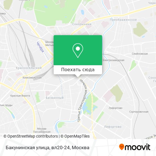 Карта Бакунинская улица, вл20-24