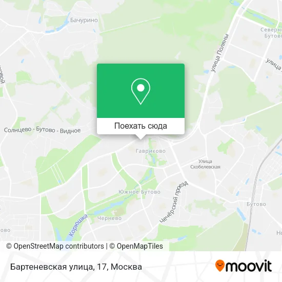 Карта Бартеневская улица, 17