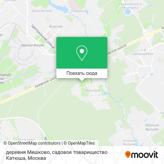 Карта деревня Мешково, садовое товарищество Катюша