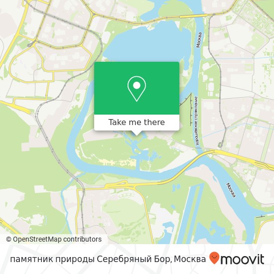 Карта памятник природы Серебряный Бор