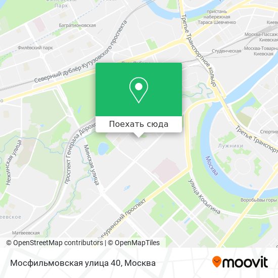 Карта Мосфильмовская улица 40