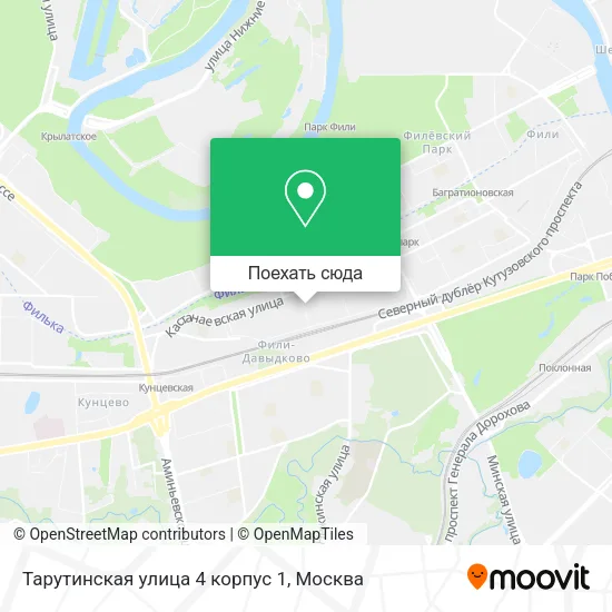 Карта Тарутинская улица 4 корпус 1