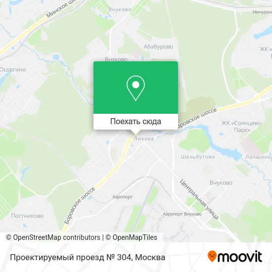 Карта Проектируемый проезд № 304