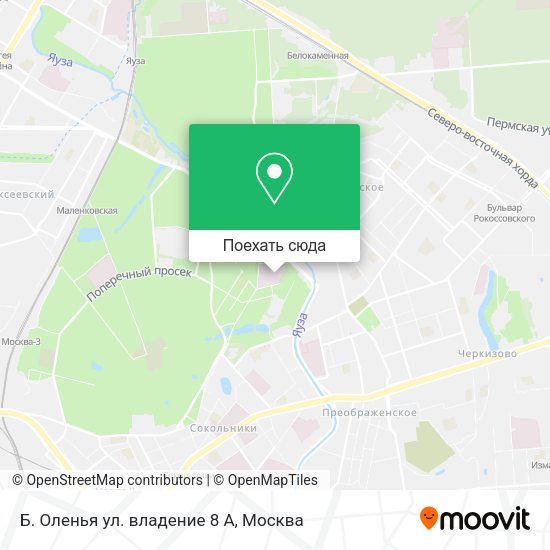 Карта Б. Оленья ул. владение 8 А