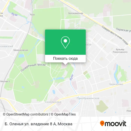 Карта Б. Оленья ул. владение 8 А