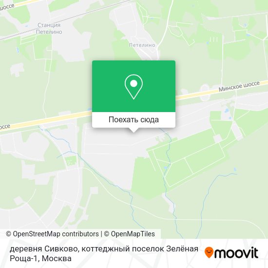 Карта деревня Сивково, коттеджный поселок Зелёная Роща-1