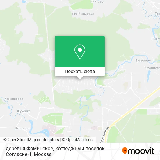 Карта деревня Фоминское, коттеджный поселок Согласие-1