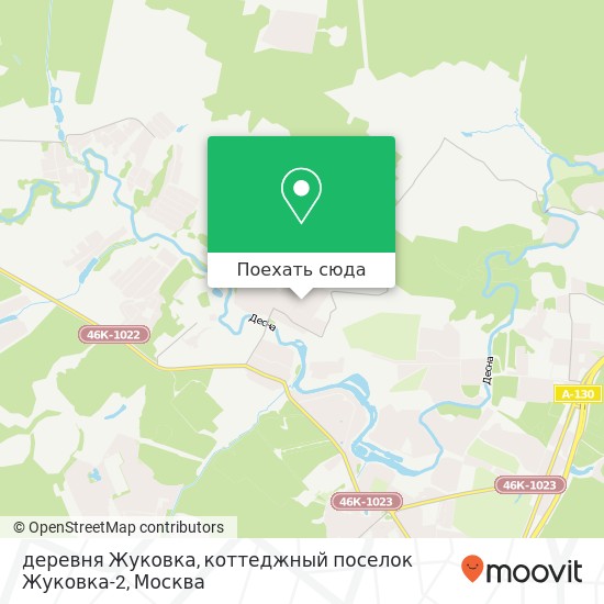 Карта деревня Жуковка, коттеджный поселок Жуковка-2