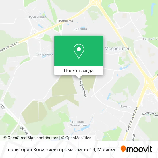 Карта территория Хованская промзона, вл19