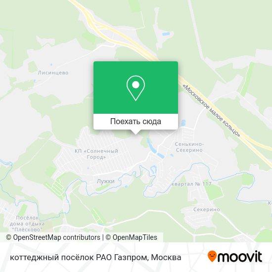 Карта коттеджный посёлок РАО Газпром