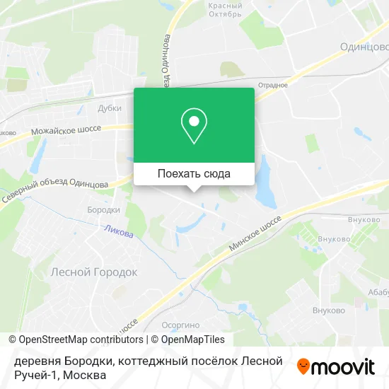 Карта деревня Бородки, коттеджный посёлок Лесной Ручей-1
