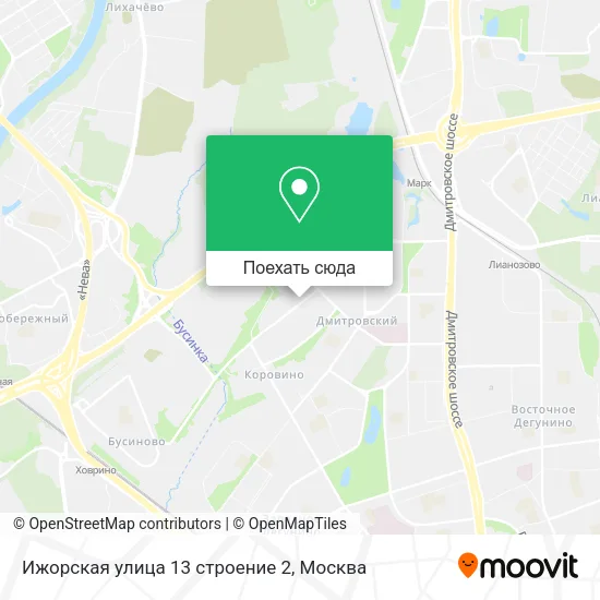 Карта Ижорская улица 13 строение 2